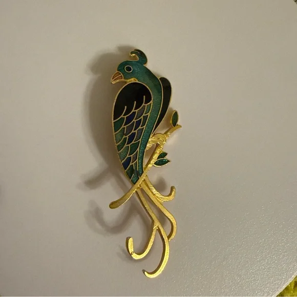 Valentino Women’s Brooches Enameled Bird Brooch | Boho Vintage Brooches - Picture 3 of 11